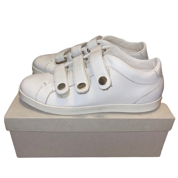 (W/ Box & Dust Bag) Jimmy Choo NY Leather Velcro Sneakers